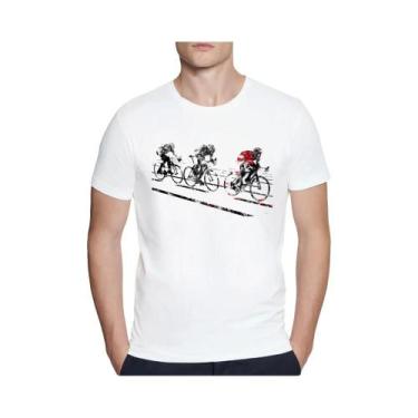 Imagem de Camiseta Masculina De Verão Com Estampa Em Aquarela De Ciclismo, Estil