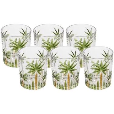 Imagem de Jogo de Copo Baixo de Cristal  palm Tree Handpaint 340 ml Wolff