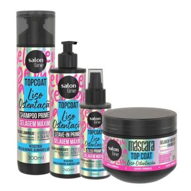 Imagem de Kit Salon Line Top Coat Liso Ostentação: Shampoo 300ml, Máscara 300g, 