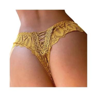 Imagem de Calcinhas G String Transparentes De Renda Com Cintura Baixa Para Mulhe
