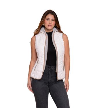 Imagem de Colete Puffer Forrado Acolchoado com Capuz em Moletom