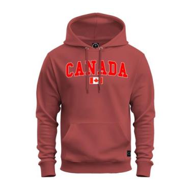 Imagem de Moletom Confortável Premium Blusa De Frio Algodão Canguru Canada, Bord