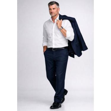 Imagem de Terno Slim Marinho Poliviscose Jordhan  Alfaiataria Premium, Marinho, 