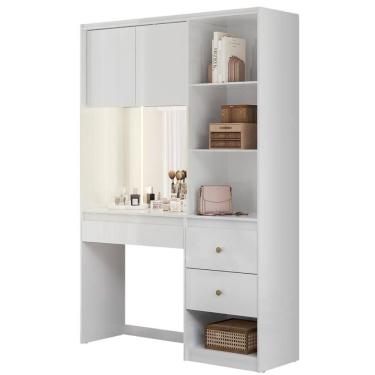 Imagem de Penteadeira Camarim Com Espelho E Led Lume 2 Gavetas 207 cm Moval