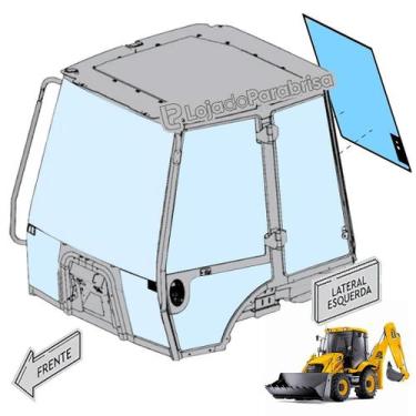 Imagem de Vidro Temperado para Parabrisa Traseiro Retroescavadeira JCB 3CX - Ref