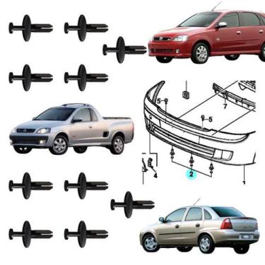 Imagem de 10 Grampos fixação Do Parachoque dianteiro, Novo Corsa SS, Novo Corsa 