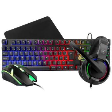 Imagem de Combo Gamer 4-em-1 Kalkan Odin Lite Mouse 2400DPI, Teclado Membrana, M