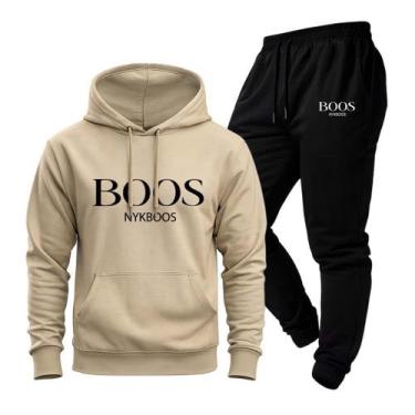 Imagem de Conjunto Moletom Boosnyk Calça Blusa de Frio Capuz Bolso Canguru Uniss