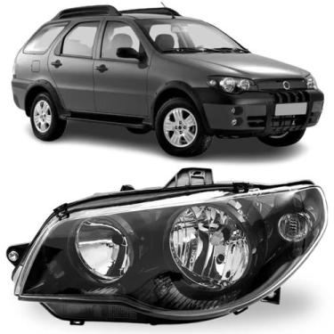 Imagem de Farol esquerdo palio weekend g3 2004 a 2015 máscara negra - BBS BIBAS 