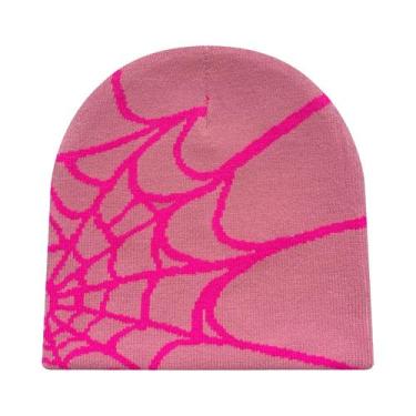 Imagem de Gorro Unissex Y2K De Tricô Com Teia De Aranha Para Quatro Estações, Mo