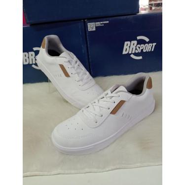 Imagem de Sapatenis Casual masculino BR sport Napa Flo - BRsport, Branco, Carame