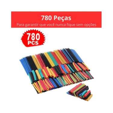 Imagem de Espaguete Tubo Termo Retrátil Kit Com 780 Peças + Estojo - Pen Tech