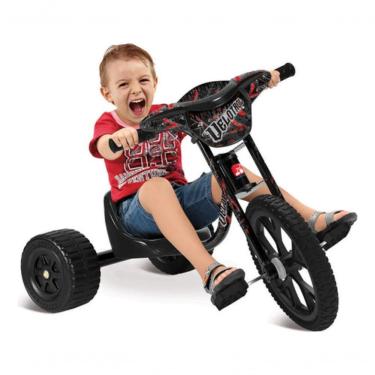 Imagem de Triciclo Infantil Aro 14 Speed Passeio com Assento Regulável Preto Brinquedos Bandeirante