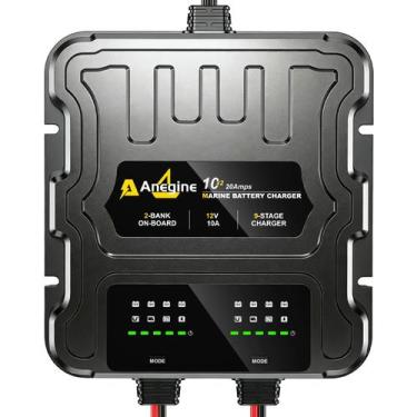 Imagem de Carregador de Bateria Marinha Anegine 12V 20A 2 Bancos à Prova d'Água