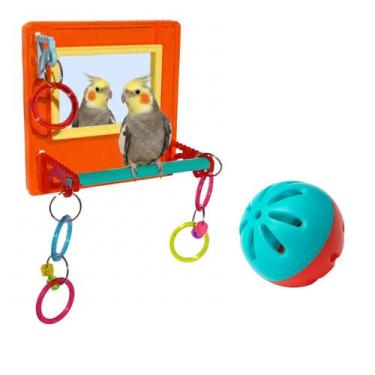 Imagem de Brinquedo Multiplay Diversão c/ Poleiro Espelho + 1 Bolinha Guizo- Pas