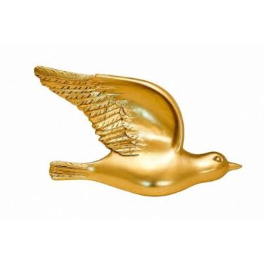 Imagem de Escultura Andorinha Poliresina Dourada 21x9x9cm - Tuut