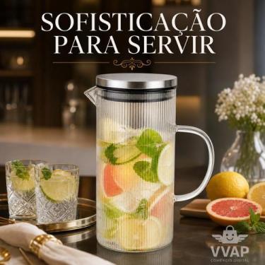 Imagem de Jarra de Vidro Marine com Tampa de Inox 1,4 Litros - Lehavi