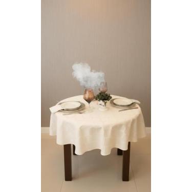 Imagem de Toalha de Mesa Jacquard Impermeável Redonda 2,10m - Congratulations St