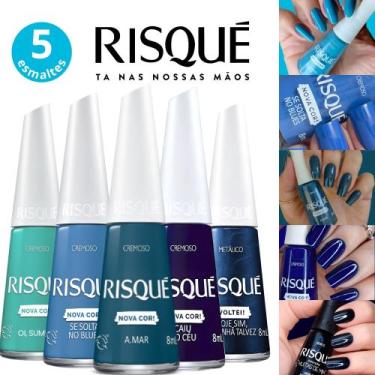 Imagem de Kit Esmaltes Risqué Tons Roxo Lilás Azul Esmalte Atacado Nova Coleção,