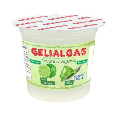Imagem de Gelatina sabor limão totalmente vegana gelialgas c/ 140 gr - SEM MARCA