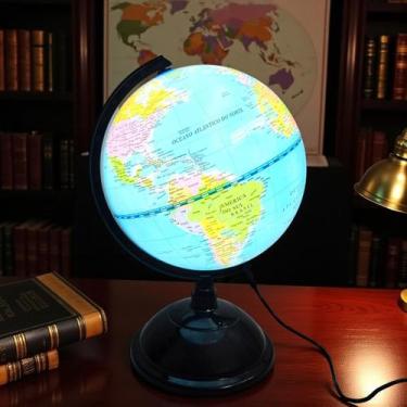 Imagem de Globo Terrestre Giratório Luminoso De Mesa Abajur Led 20cm USB - Multi