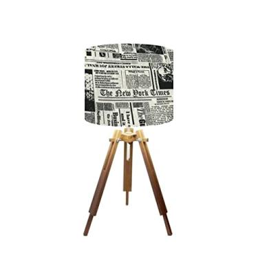 Imagem de Abajur Mesa Tripé Madeira 60cm Cores Estampadas -Md1001 Cúpula Ø30
