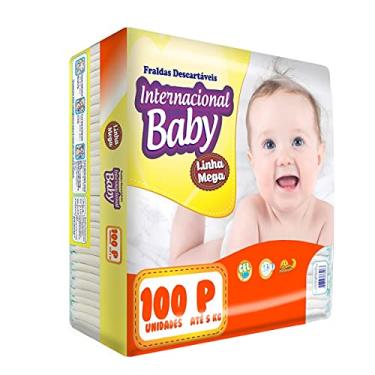 Imagem de Fralda Mega P 100 Unid, Internacional Baby, Branco, P