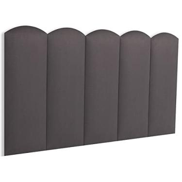 Imagem de Cabeceira Solteiro Estofada Cama Box Modulada Formato Nuvem 100 X 60 Cm Blu Interiores Cor:Suede Chumbo