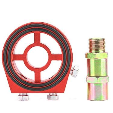 Imagem de Adaptador de placa de sanduíche de filtro de óleo M20x1,5 para filtro de óleo de alumínio, adaptador de medidor de temperatura de óleo para placa de resfriamento e óleo de pressão de óleo vermelho
