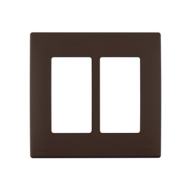 Imagem de Leviton REWP2-WB Renu Placa de parede de duas entradas sem parafuso, casca de nogueira