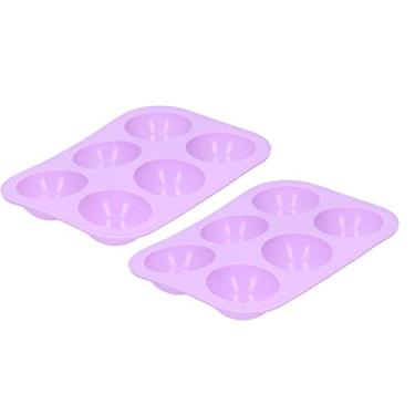 Imagem de Molde de bolo Crazy Sales antiaderente, 2 peças de molde de bola de gelo hemisférico, para fazer bolo de muffin, pão, mousse