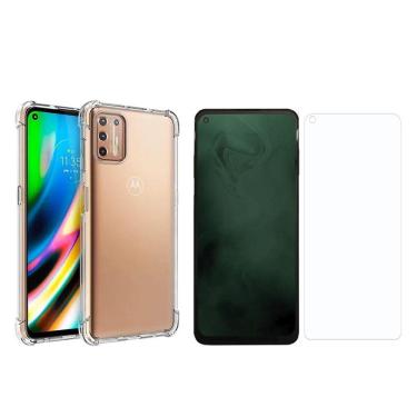 Imagem de Capinha Silicone Antichoque e Película Vidro Moto G9 Plus