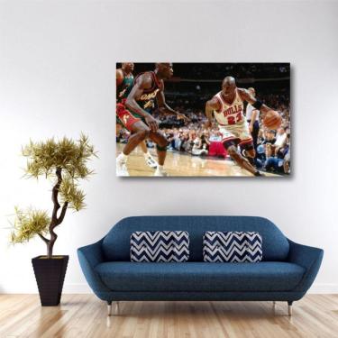 Imagem de Quadro decorativo Michael Jordan Jogando - Tela em Tecido