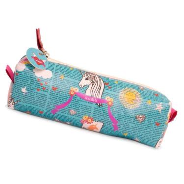 Imagem de Estojo Escolar Infantil 1 Divisão Unicórnio Azul Mood