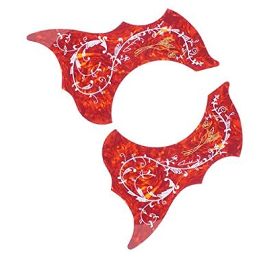 Imagem de simhoa 2 x 40 guitarras acústicas de 41 cm palhetas de proteção PVC canhoto e destro vermelho