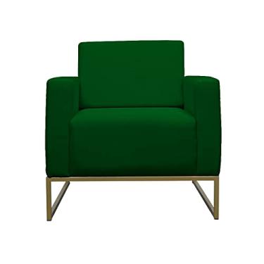 Imagem de Poltrona Decorativa Leticia Slim Com Base de Metal Suede Verde - DS Estofados
