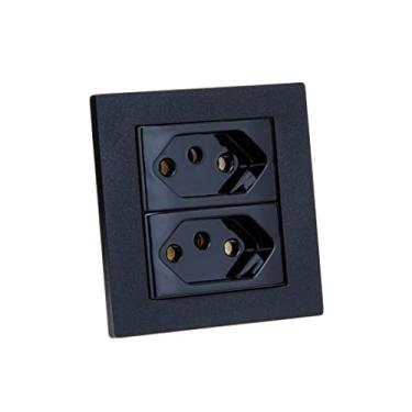 Imagem de Espelho Duplo Reto 2 Tomadas 20A COR:PRETO