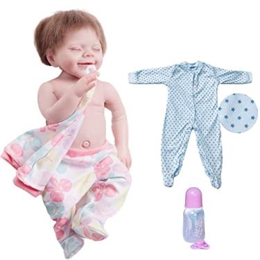 Imagem de Boneca Reborn Original,bebe Reborn Silicone,de Corpo Inteiro De Vinil Macio E Silicone De 22 Polegadas Bebe Adormecidas Reborn Silicone Realista 6 Tipos De Roupas,Conjunto de roupas 2,Menina