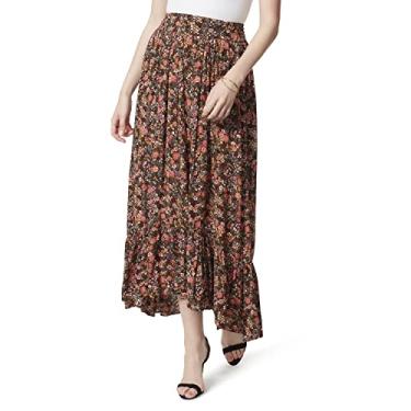 Imagem de Jessica Simpson Saia feminina Genevieve High Low, Garden Escape - Preto, P