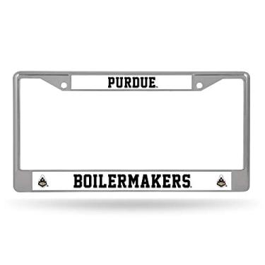 Imagem de Rico Industries NCAA Purdue Boilermakers Moldura de placa de licença padrão cromada, cor da equipe, 15 x 31 cm