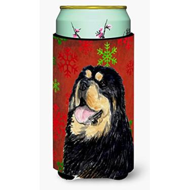 Imagem de Caroline's Treasures SS4719TBC Tibetan Mastiff Vermelho Verde Floco de Neve Natal Menino Alto Bebidas Isolador de Bebidas Isolador Hugger, Menino Alto, Multicolorido