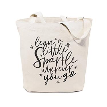Imagem de The Cotton & Canvas Co. Praia, mercearia, mercado de fazendeiros, compras e viagens reutilizáveis, bolsa de ombro e bolsa de mão, Deixe um pouco de brilho onde quer que você vá, Large