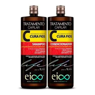 Imagem de Kit Shampoo + Condicionador Eico Life Cura Fios 1 Litro Cada - Eico Co