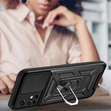 Imagem de Capa Case Capinha Anti Impacto Ring 4 EM 1 Luxo Proteção Camera Xiaomi Poco M4 PRO 5G (PRETA)