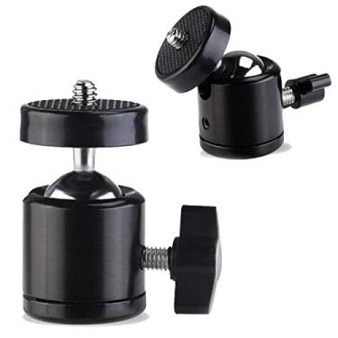 Imagem de AOQIYUE Suporte universal de tripé com parafuso de cabeça esférica de 6,35 mm (pacote com 2), adaptador de base de montagem giratória de 360 graus para câmeras DSLR HTC Vive Tripés Monopé e suporte de