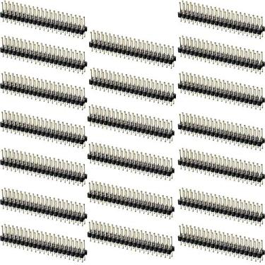 Imagem de Frienda Break-Away 0,1 polegada 2 x 20 pinos tira dupla cabeça macho dupla linha reta conector pino cabeçote compatível com Raspberry Pi Zero GPIO (pacote com 20)