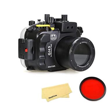 Imagem de SeaFrogs 40M/130ft Caixa Impermeável da Câmera Subaquática para Panasonic Lumix GH5/ GH5 S/ GH5 II w/ 67mm Filtro Vermelho