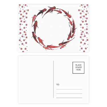 Imagem de Carpa Vermelha Chinesa Animal Natal Flor Celebração Cartão postal Bênção