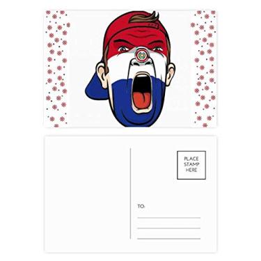 Imagem de Bandeira do Paraguai para maquiagem facial boné de cabeça de Natal flor de celebração cartão postal de bênção