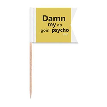 Imagem de Damn My Heart Art Deco, presente moderno, palito, bandeiras, marcação, etiquetagem, para festa, bolo, comida, placa de queijo